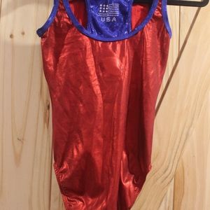Satara Leos Metallic Red and Blue Leotard M